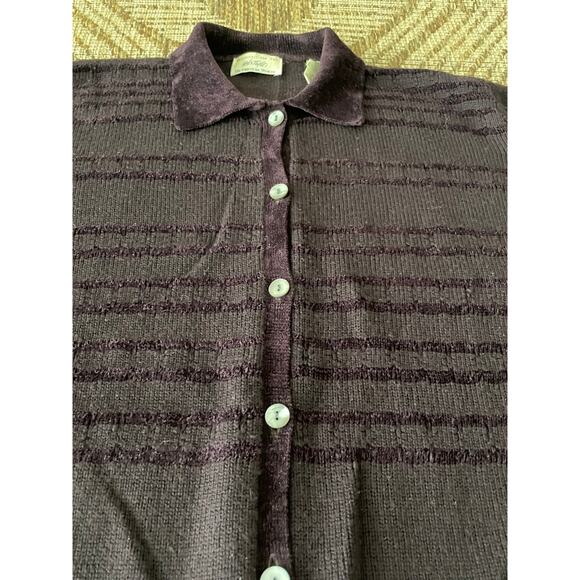 Vtg. Lord & Taylor Wool Blend purple Cardigan Sz 1X button up sweater - Picture 3 of 8